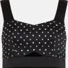 Karen Millen Satin Diamante Studded Bralet -Karen Millen shop black satin diamante studded bralet