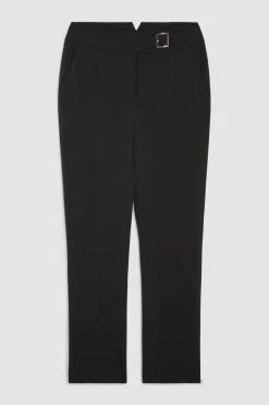 Karen Millen Signature Technical Stretch Tailored Buckle Slim Leg Trouser