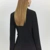 Karen Millen Signature Technical Stretch Tailored Buckle Wrap Jacket -Karen Millen shop black signature technical stretch tailored buckle wrap jacket
