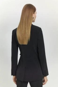 Karen Millen Signature Technical Stretch Tailored Buckle Wrap Jacket