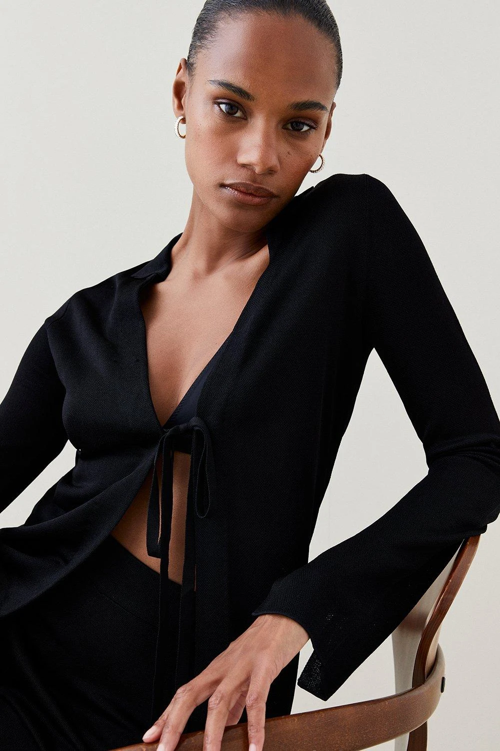 Karen Millen Slinky Jacquard Knit Shirt 3 Karen Millen Slinky Jacquard Knit Shirt