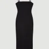Karen Millen Slinky Jersey Cami Midaxi Dress -Karen Millen shop black slinky jersey cami midaxi dress