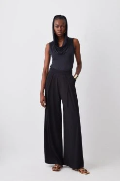 Karen Millen Slinky Jersey Dramatic Cowl Sleeveless Bodysuit -Karen Millen shop black slinky jersey dramatic cowl sleeveless bodysuit 4