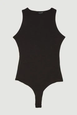 Karen Millen Slinky Racer Bodysuit -Karen Millen shop black slinky racer bodysuit 4