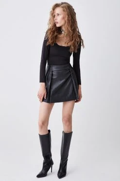 Karen Millen Black Slinky Square Neck Jersey Bodysuit -Karen Millen shop black slinky square neck jersey bodysuit 4