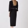Karen Millen Structured Crepe Storm Flap Column Maxi Dress -Karen Millen shop black structured crepe storm flap column maxi dress
