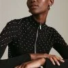 Karen Millen Stud Zip Through Pointelle Cardigan -Karen Millen shop black stud zip through pointelle cardigan