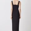 Karen Millen Tailored Button Detail Midi Dress -Karen Millen shop black tailored button detail midi dress