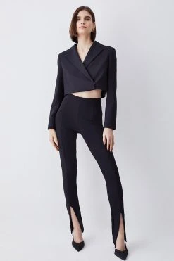 Karen Millen Tailored Cropped Blazer -Karen Millen shop black tailored cropped blazer 2