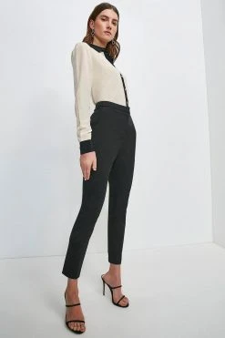 Karen Millen Tall Essential Techno Woven Trouser 7 Karen Millen Tall Essential Techno Woven Trouser -Karen Millen shop black tall essential techno woven trouser 1