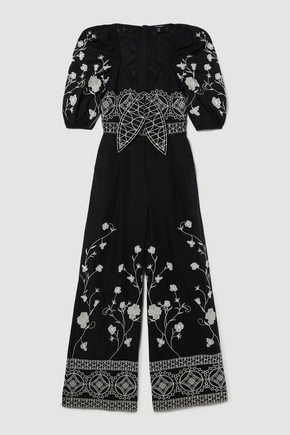 Karen Millen Tall Floral & Geo Embroidered Woven Jumpsuit 5 Karen Millen Tall Floral & Geo Embroidered Woven Jumpsuit - Image 3