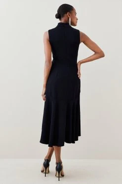 Karen Millen Tall Soft Tailored High Low Midi Dress