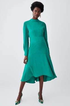 Karen Millen Tall Soft Tailored High Low Sleeved Midi Dress