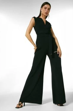 Karen Millen Tall Soft Tailored Wide Leg Jumpsuit 10 Karen Millen Tall Soft Tailored Wide Leg Jumpsuit -Karen Millen shop black tall soft tailored wide leg jumpsuit 3