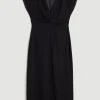 Karen Millen Tall Structured Crepe Midi Dress -Karen Millen shop black tall structured crepe midi dress