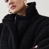 Karen Millen Teddy Longline Cosy Coat 2 Karen Millen Teddy Longline Cosy Coat -Karen Millen shop black teddy longline cosy coat
