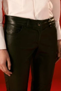 Karen Millen The Founder Veg Tan Stretch Leather Low Rise 5 Pocket Jean 8 Karen Millen The Founder Veg Tan Stretch Leather Low Rise 5 Pocket Jean -Karen Millen shop black the founder veg tan stretch leather low rise 5 pocket jean 1 1