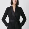 Karen Millen Tuxedo Belted Wrap Jumpsuit