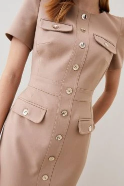 Karen Millen Utility Midi Dress -Karen Millen shop black utility midi dress 2