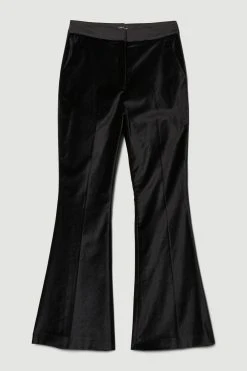 Karen Millen Velvet Waistband Detail Tailored Kickflare Trouser 8 Karen Millen Velvet Waistband Detail Tailored Kickflare Trouser -Karen Millen shop black velvet waistband detail tailored kickflare trouser 1 2