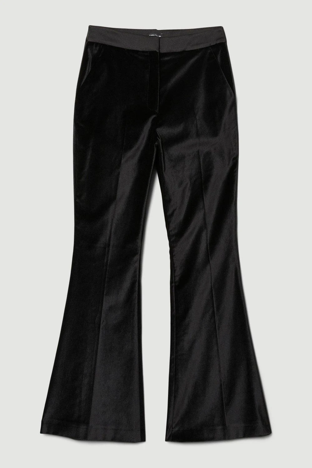 Karen Millen Velvet Waistband Detail Tailored Kickflare Trouser 5 Karen Millen Velvet Waistband Detail Tailored Kickflare Trouser - Image 3