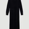 Karen Millen Viscose Blend Knit Belted Slouchy Midi Dress 2 Karen Millen Viscose Blend Knit Belted Slouchy Midi Dress -Karen Millen shop black viscose blend knit belted slouchy midi dress