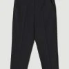 Karen Millen Wool Blend High Waist Slim Leg Trouser -Karen Millen shop black wool blend high waist slim leg trouser