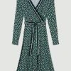 Karen Millen Petite Wrap Front Viscose Blend Jersey Midi Dress