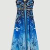 Karen Millen Beaded Embellished Woven Maxi Dress