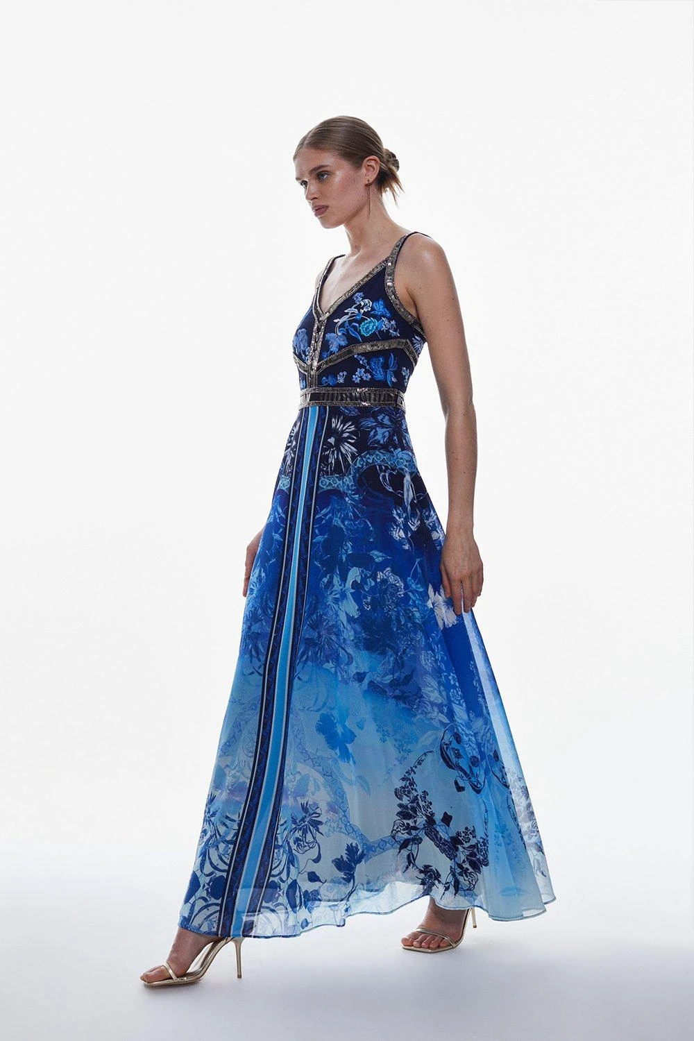 Karen Millen Beaded Embellished Woven Maxi Dress 7 Karen Millen Beaded Embellished Woven Maxi Dress - Image 5