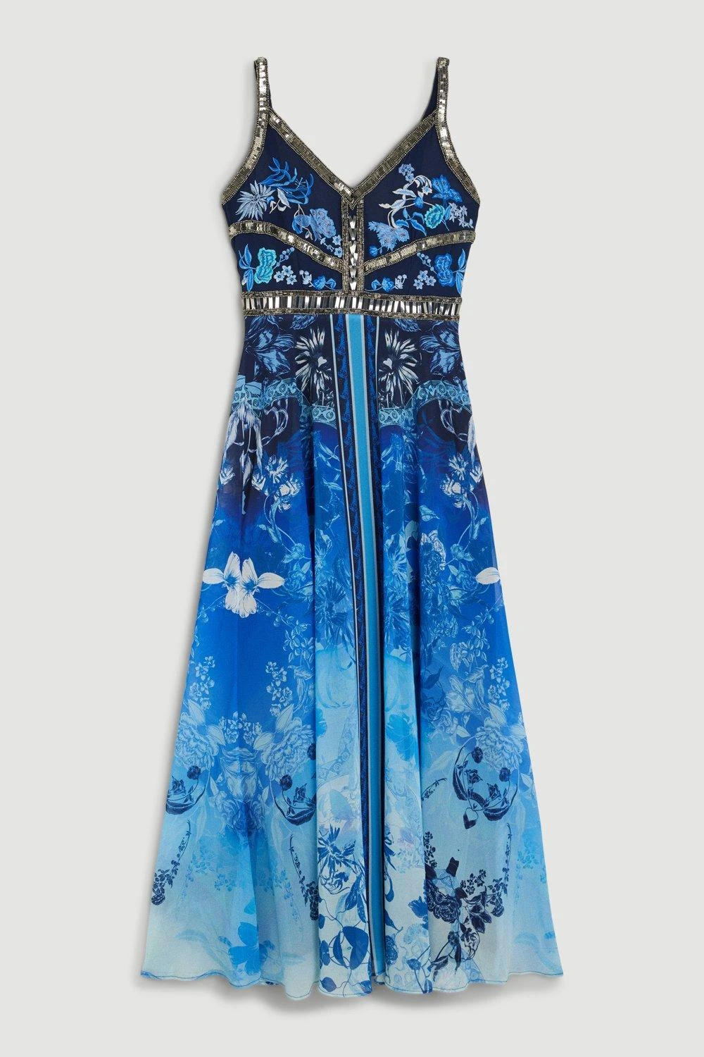 Karen Millen Beaded Embellished Woven Maxi Dress 3 Karen Millen Beaded Embellished Woven Maxi Dress