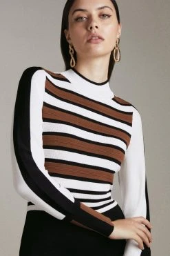 Karen Millen Bold Stripe Knit Dress