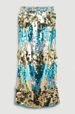 Karen Millen Disc Sequin Maxi Skirt