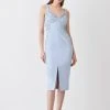 Karen Millen Embellished Stretch Woven Midi Dress 1 Karen Millen Embellished Stretch Woven Midi Dress -Karen Millen shop blue embellished stretch woven midi dress