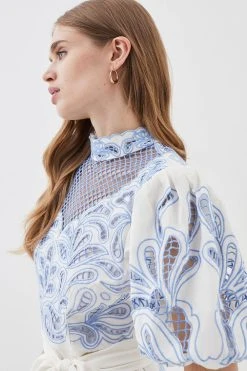 Karen Millen Lydia Millen Cutwork Twill Woven Maxi Dress 13 Karen Millen Lydia Millen Cutwork Twill Woven Maxi Dress -Karen Millen shop blue lydia millen cutwork twill woven maxi dress 5