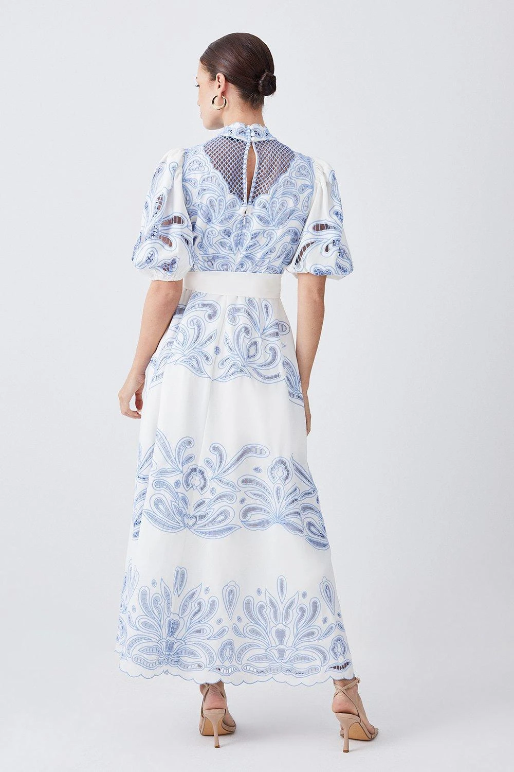 Karen Millen Lydia Millen Petite Cutwork Twill Woven Maxi Dress 4 Karen Millen Lydia Millen Petite Cutwork Twill Woven Maxi Dress - Image 2