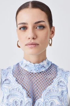 Karen Millen Lydia Millen Petite Cutwork Twill Woven Maxi Dress 11 Karen Millen Lydia Millen Petite Cutwork Twill Woven Maxi Dress -Karen Millen shop blue lydia millen petite cutwork twill woven maxi dress 3