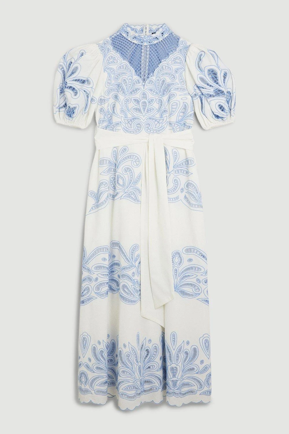 Karen Millen Lydia Millen Petite Cutwork Twill Woven Maxi Dress 8 Karen Millen Lydia Millen Petite Cutwork Twill Woven Maxi Dress - Image 6