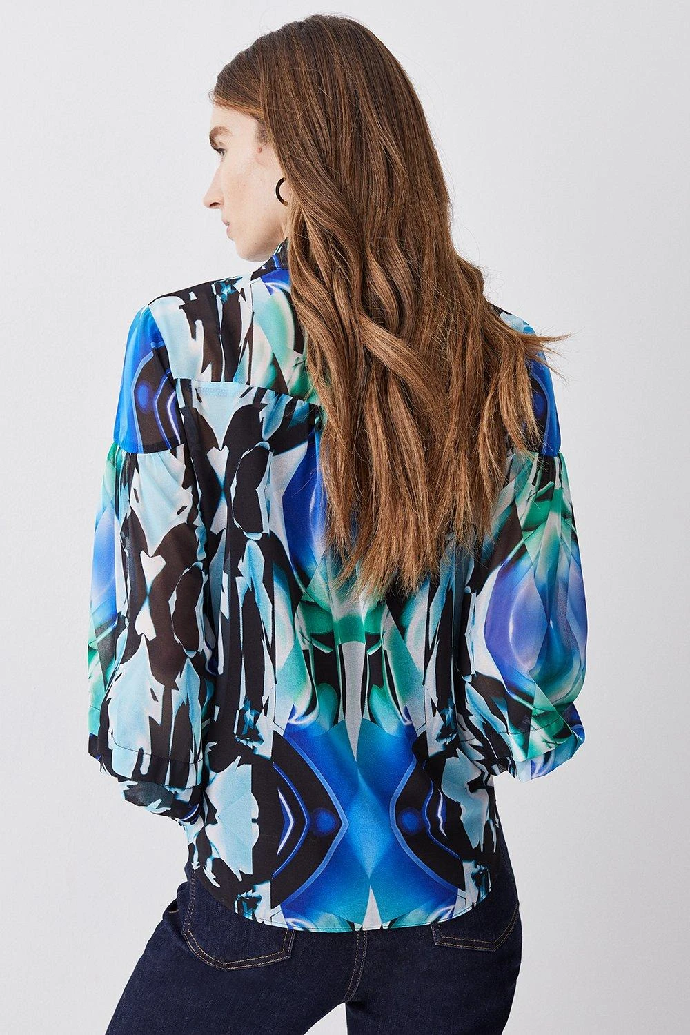 Karen Millen Mirrored Kaleidoscope Woven Blouse 6 Karen Millen Mirrored Kaleidoscope Woven Blouse - Image 4