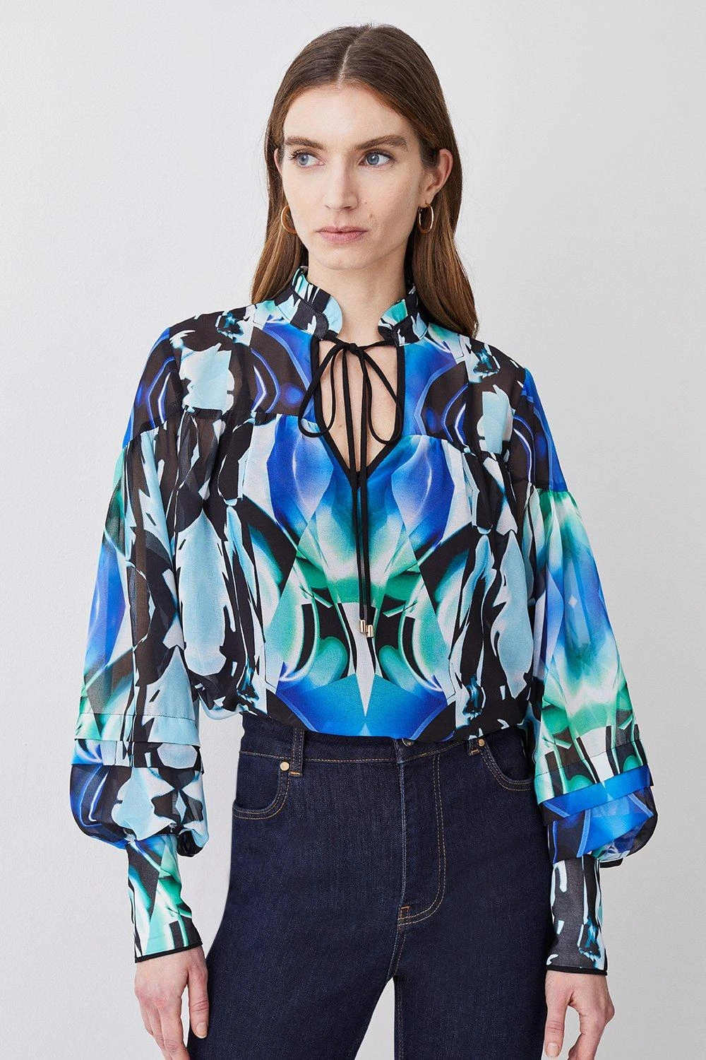 Karen Millen Mirrored Kaleidoscope Woven Blouse 7 Karen Millen Mirrored Kaleidoscope Woven Blouse - Image 5