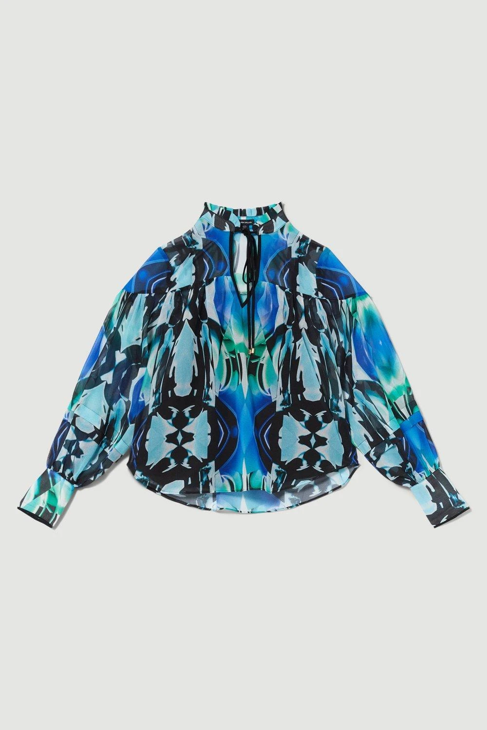 Karen Millen Petite Mirrored Kaleidoscope Woven Blouse 5 Karen Millen Petite Mirrored Kaleidoscope Woven Blouse - Image 3