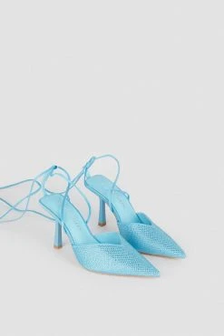 Karen Millen Strappy Heatseal Court Heel -Karen Millen shop blue strappy heatseal court heel 4