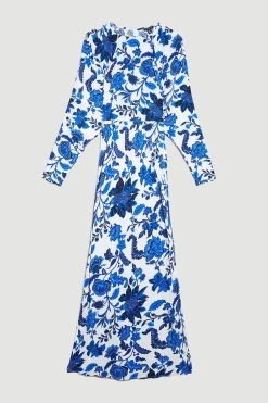 Karen Millen Summer Blues Batwing Midi Dress