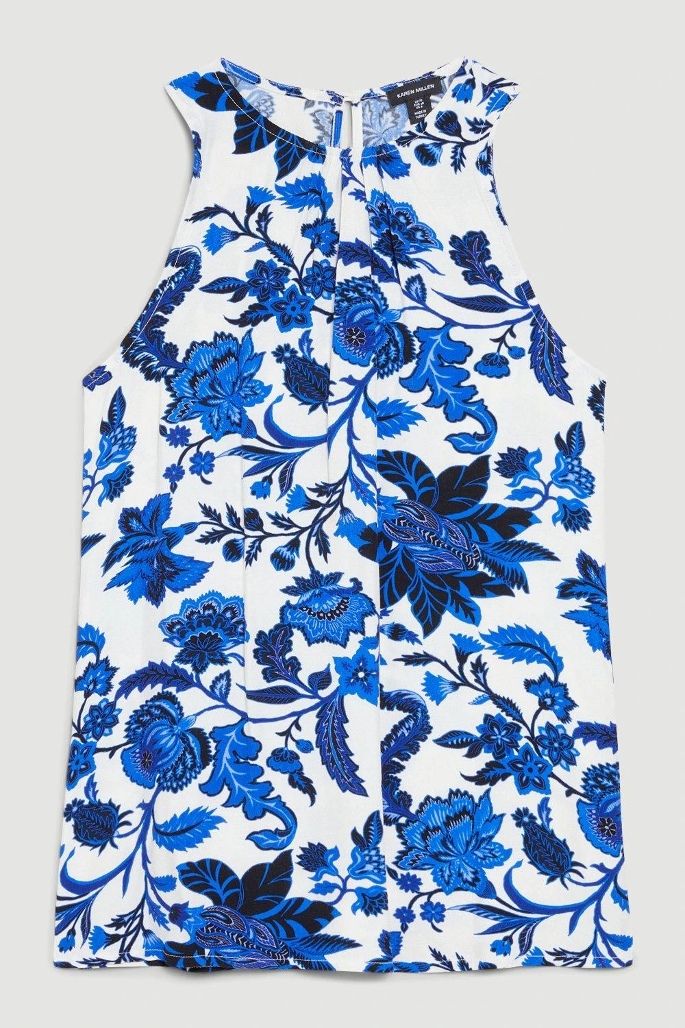 Karen Millen Summer Blues Woven Shell Top 3 Karen Millen Summer Blues Woven Shell Top