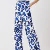 Karen Millen Summer Blues Woven Wide Leg Trouser -Karen Millen shop blue summer blues woven wide leg trouser