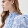 Karen Millen Viscose Linen Embroidered Blouse