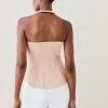 Karen Millen Bandage Corset Mesh Zip Detail Top -Karen Millen shop blush bandage corset mesh zip detail top