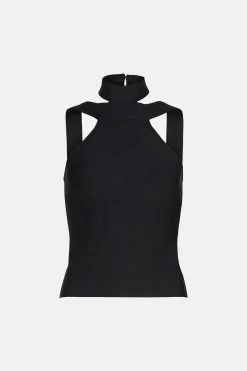 Karen Millen Bandage Knit Halter Neck Top In Recycled Yarn 8 Karen Millen Bandage Knit Halter Neck Top In Recycled Yarn -Karen Millen shop blush bandage knit halter neck top in recycled yarn 2