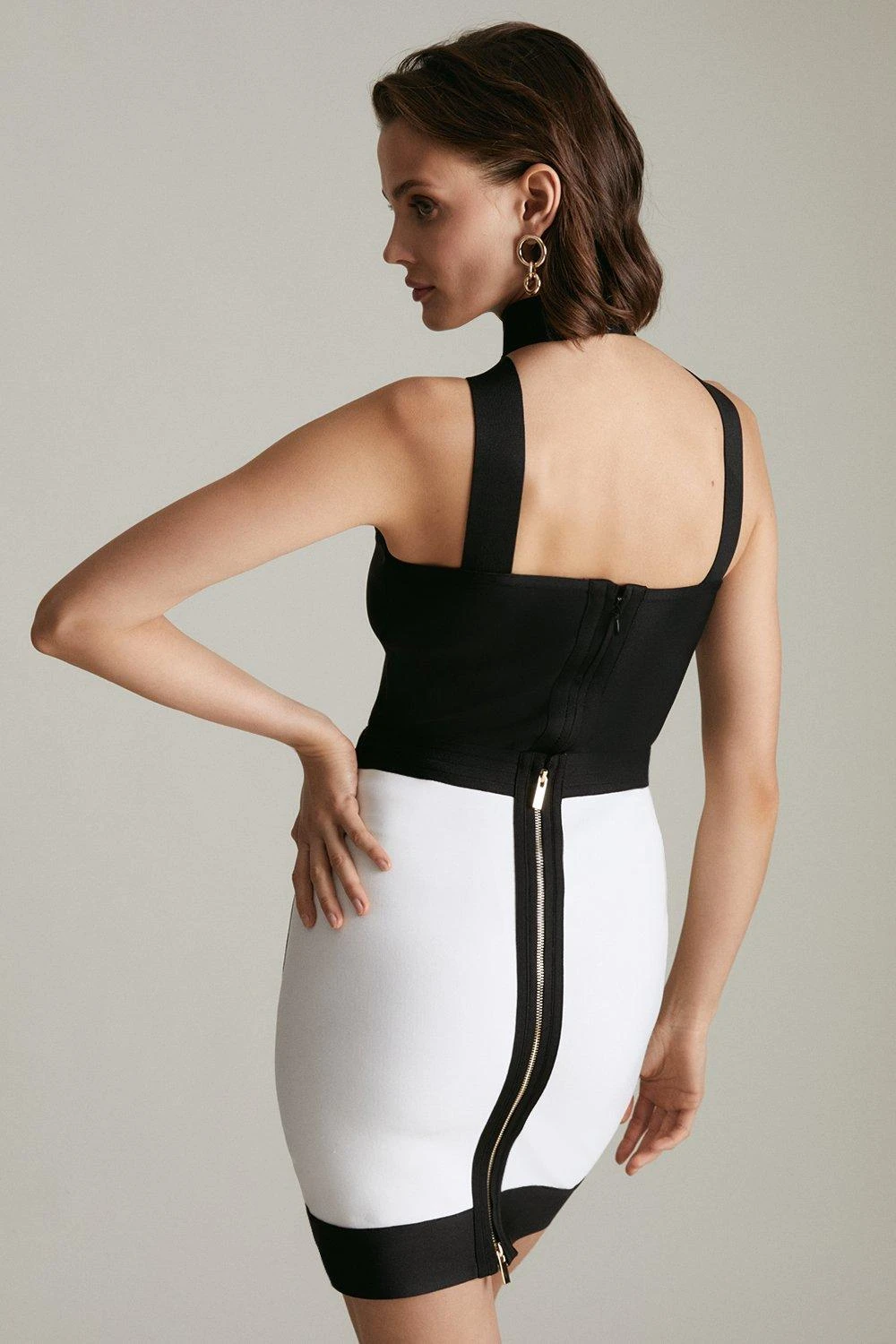 Karen Millen Bandage Knit Halter Neck Top In Recycled Yarn 3 Karen Millen Bandage Knit Halter Neck Top In Recycled Yarn