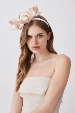 Karen Millen Spiral Headband Fascinator -Karen Millen shop blush spiral headband fascinator 1 2